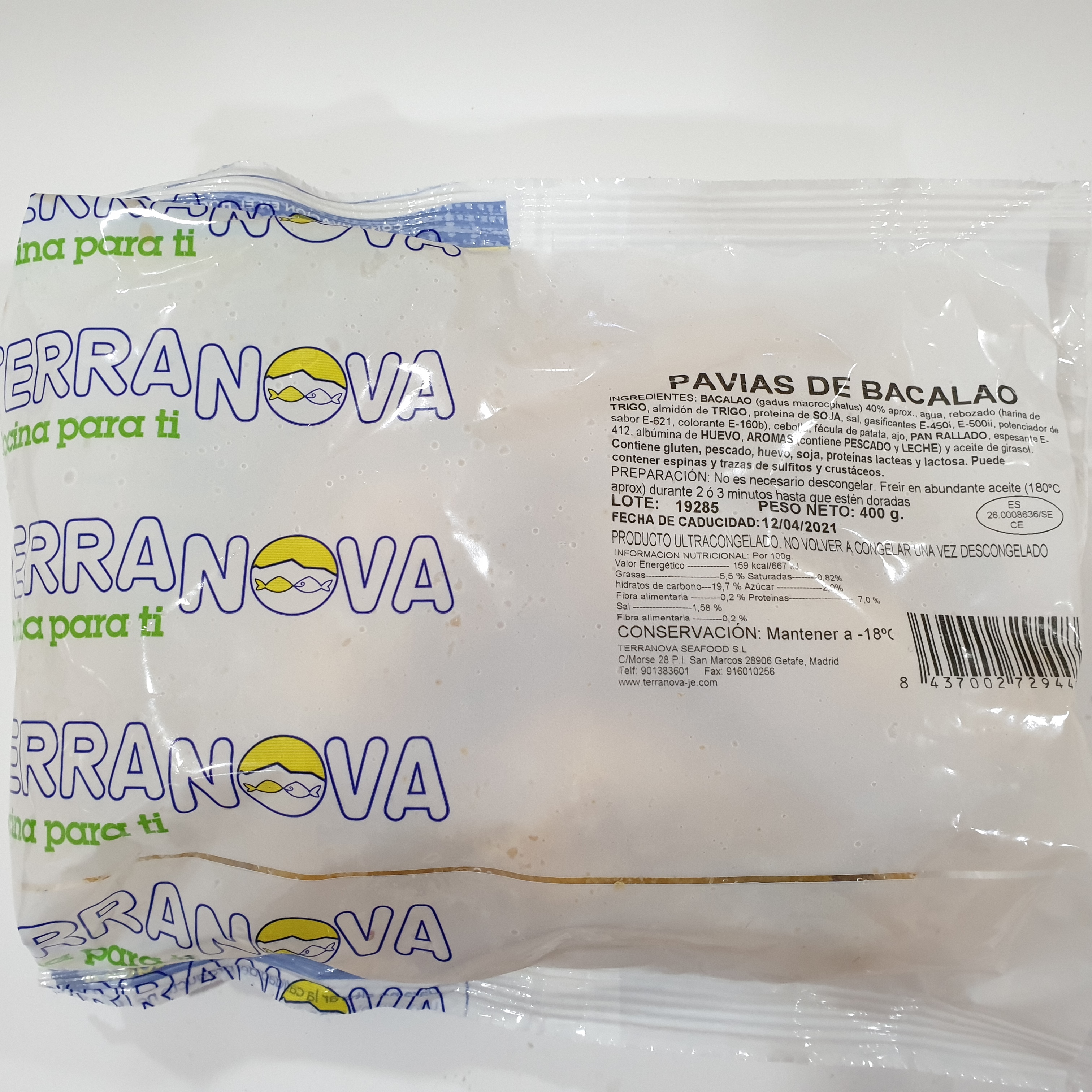 PAVIA BACALAO TERRANOVA 10X400GR