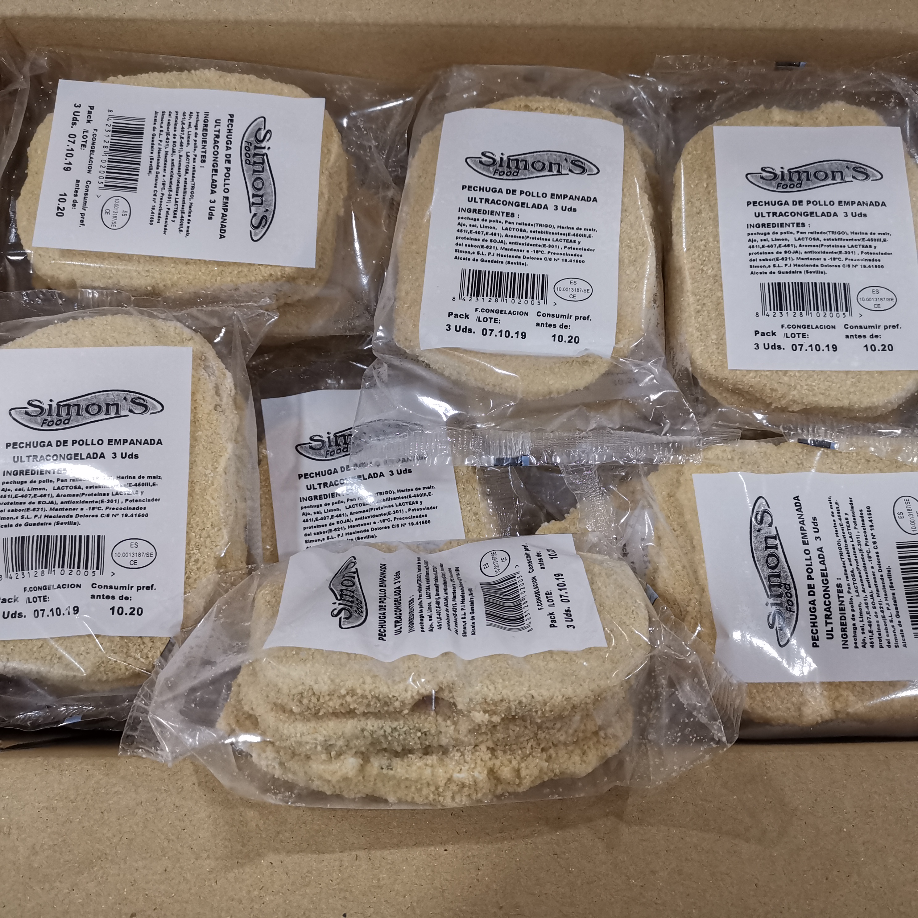 FILETE DE POLLO EMPANADO (HIG.) SIMONS (5.2KG)