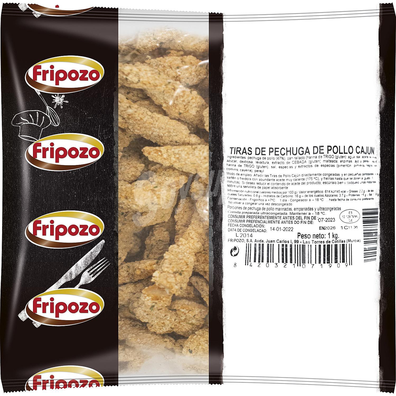 TIRAS PECHUGA POLLO CAJUN FRIPOZO 3X1KG