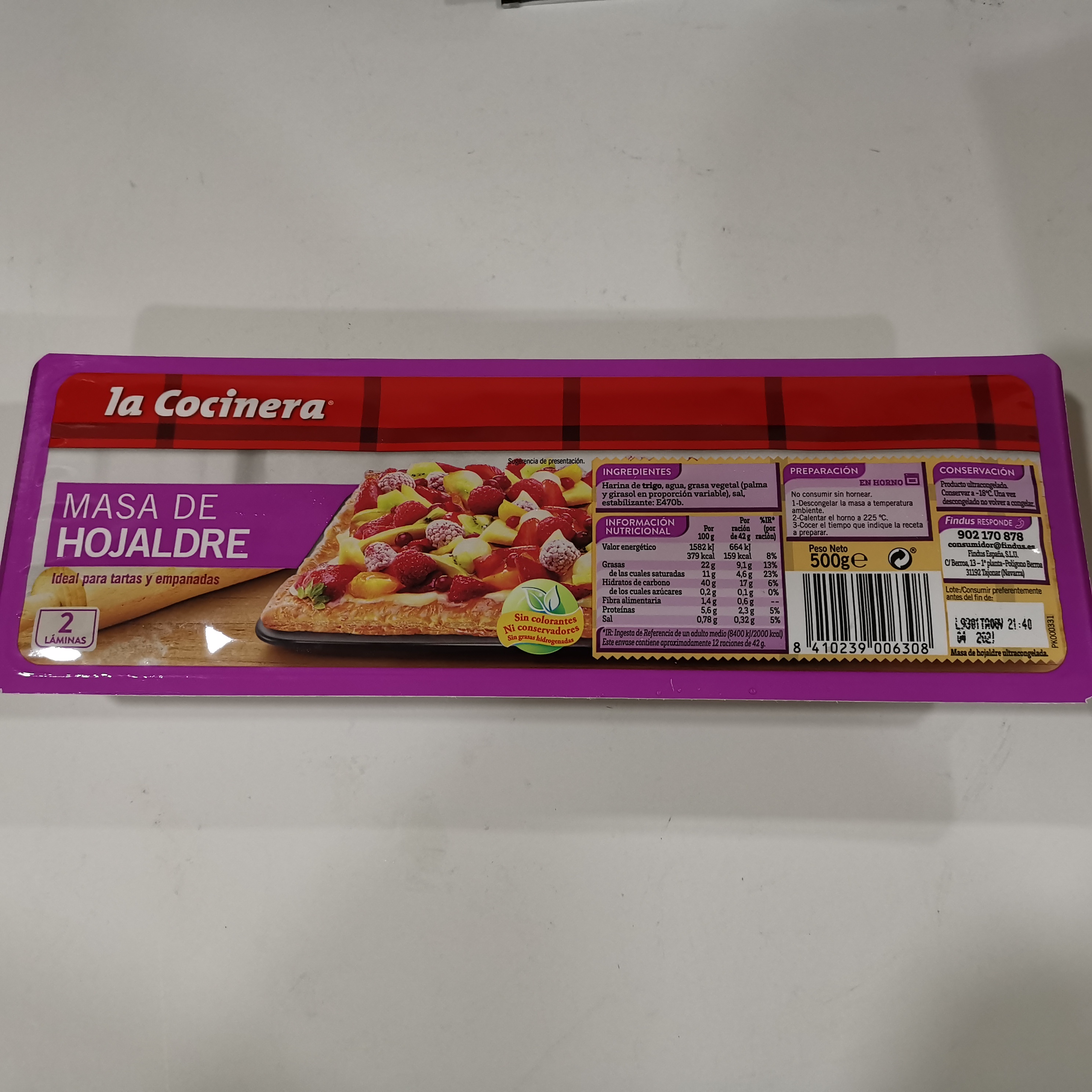MASA DE HOJALDRE EXT. LA COCINERA 10X500GR