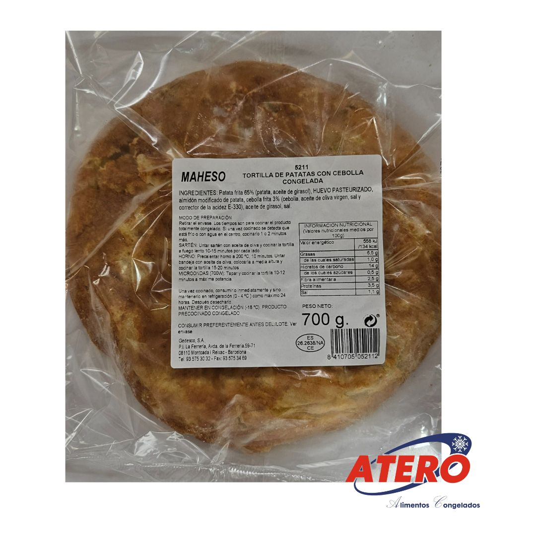 TORTILLA PATATAS CON CEBOLLA MAHESO 10X700GR