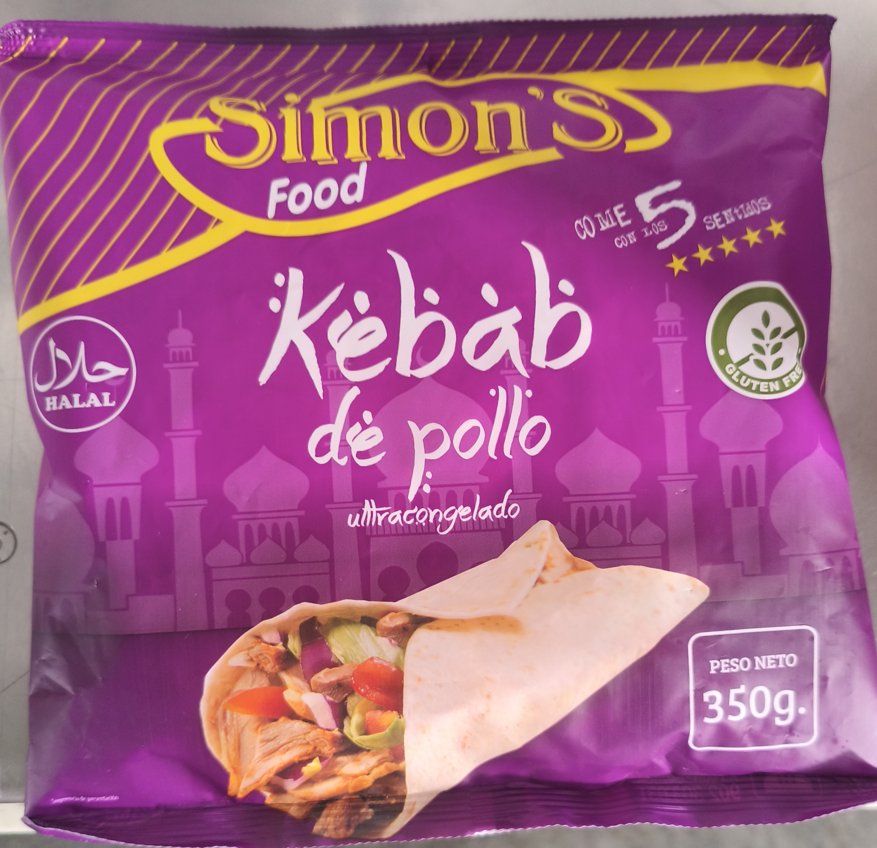 CARNE KEBAB DE POLLO LONCHEADO SIMON´S 20X350GR