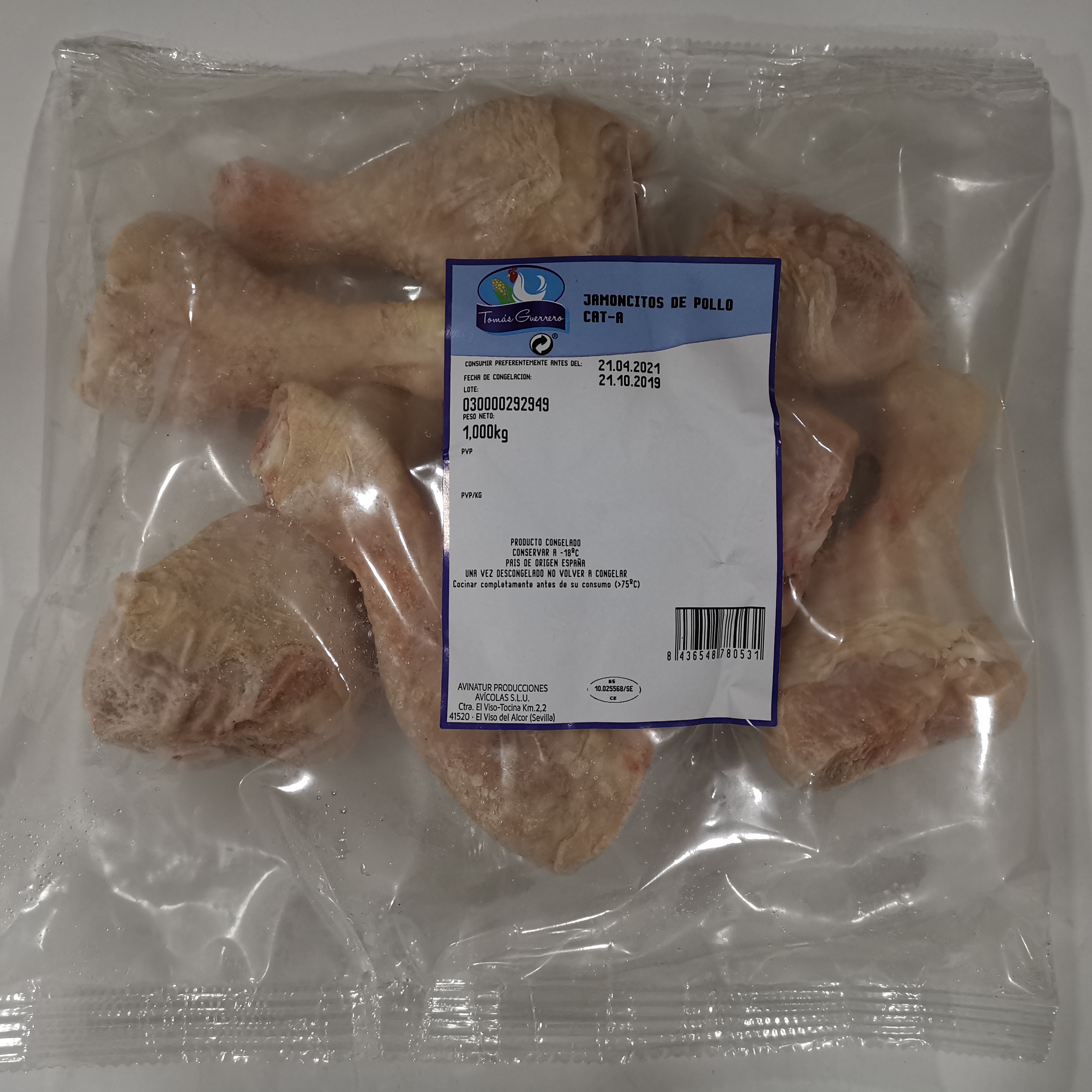 BOLSA JAMONCITOS POLLO AVI NATUR 10X1KG