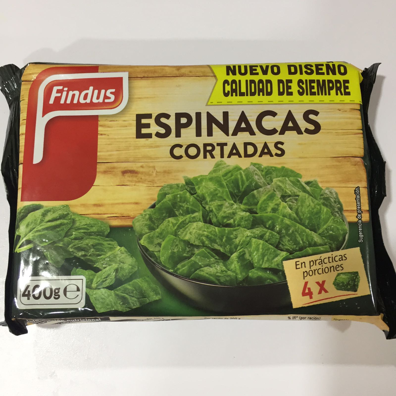 ESPINACA CORTADA FINDUS 18X400GR