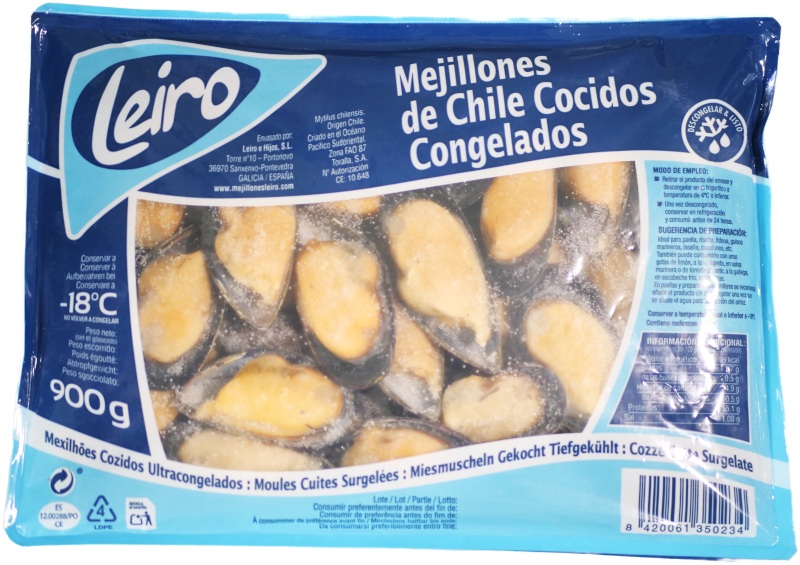 MEJILLON COCIDO M/C 60/80 LEIRO 9X900GR