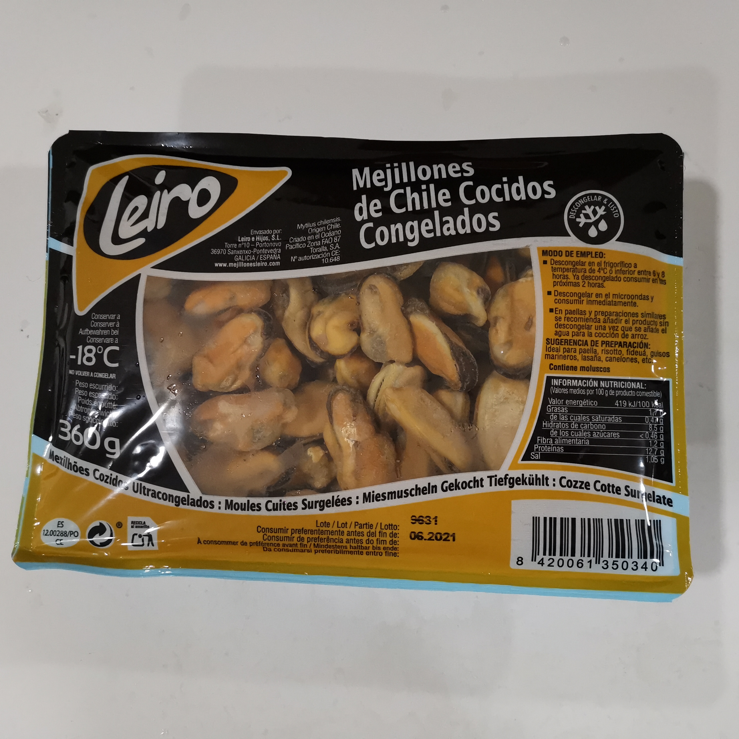 BDJA. MEJILLON COCIDO LEIRO 8X400GR