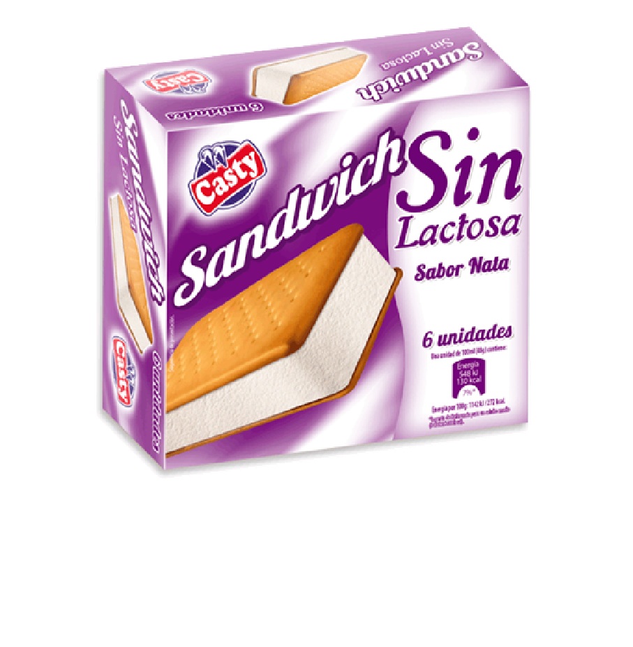 SANDWICH SIN LACTOSA NATA CASTY (6X6UN)