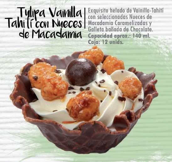 TULIPA VAINILLA-TAHITI CON NUECES MACADAMIA (12UN)