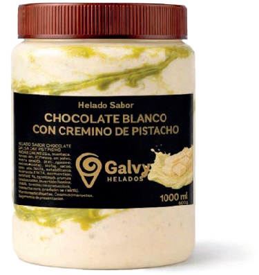 TARRO CHOCO BLANCO PISTACHO 6X1LT.