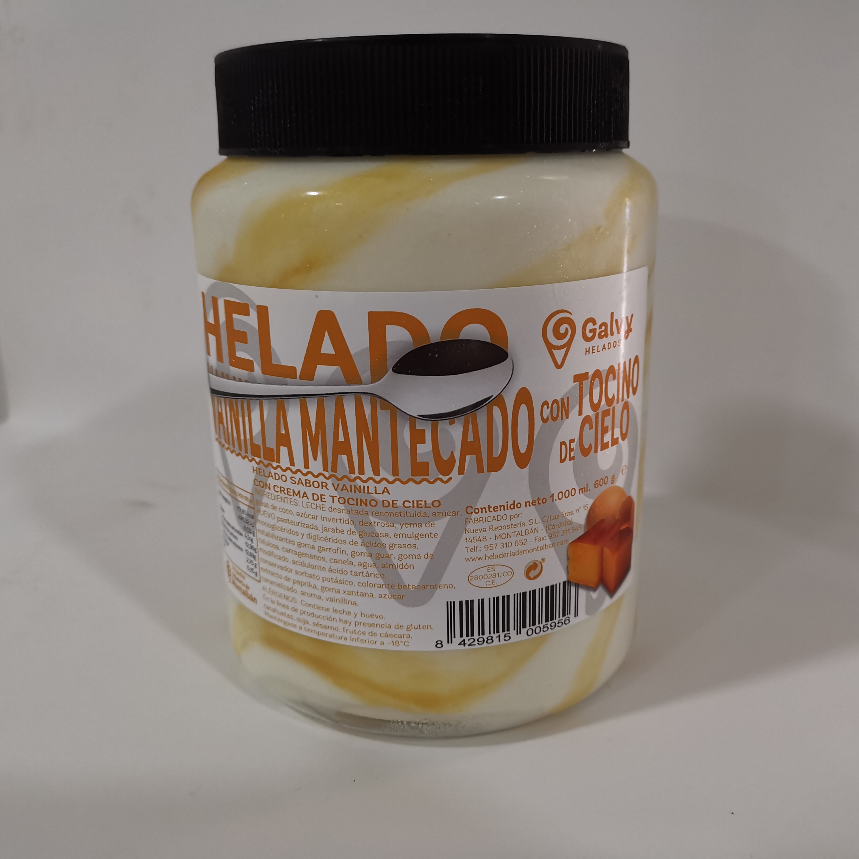TARRO VAINILLA CON TOCINO CIELO GALVY 6X1LT.